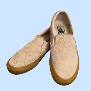 VANS Slip-Ons shoe leather pink Sz 6 Women